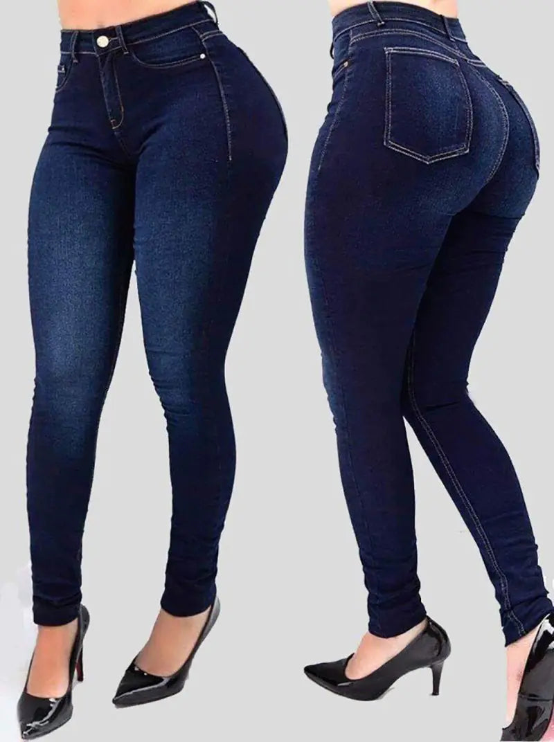 High-Waist Jeans - Slim Stretch